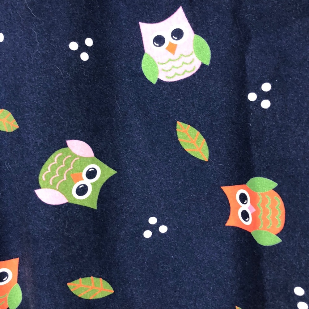 SCRUB TOP Navy Owls pattern XL - Picture 2 of 4